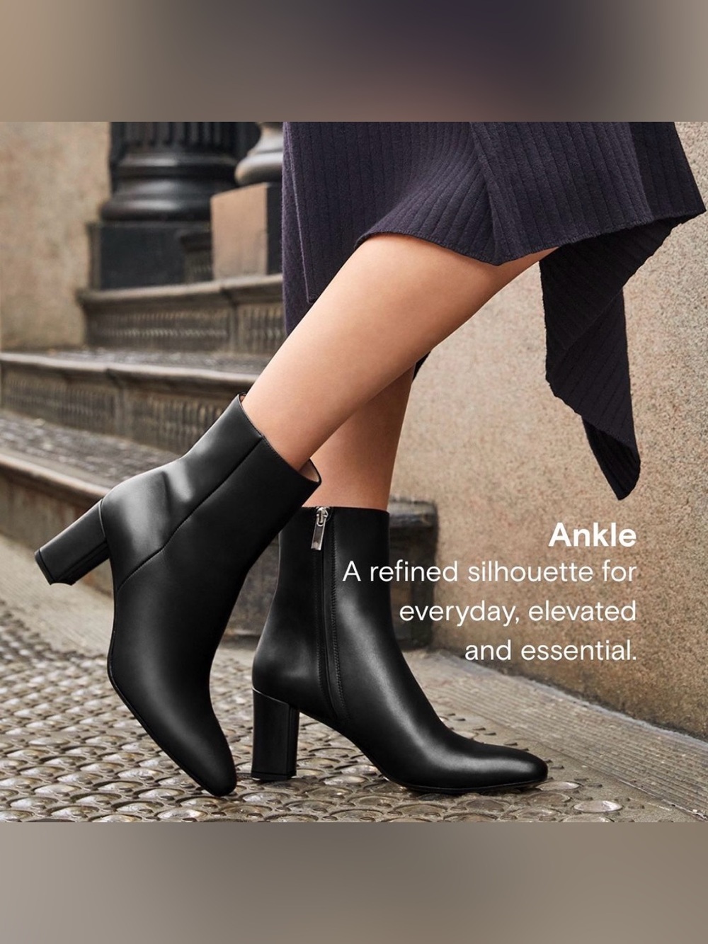 Classic Black Ankle Booties with Block Heel